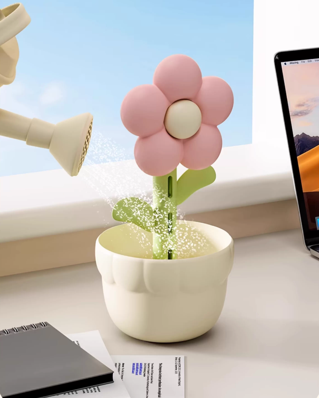 Flower Air Purifier & Humidifier with Quiet Mist and Ambient Light