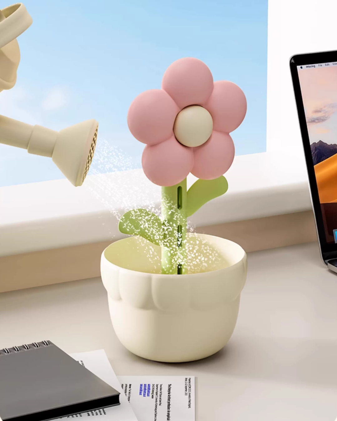 Flower Air Purifier & Humidifier with Quiet Mist and Ambient Light