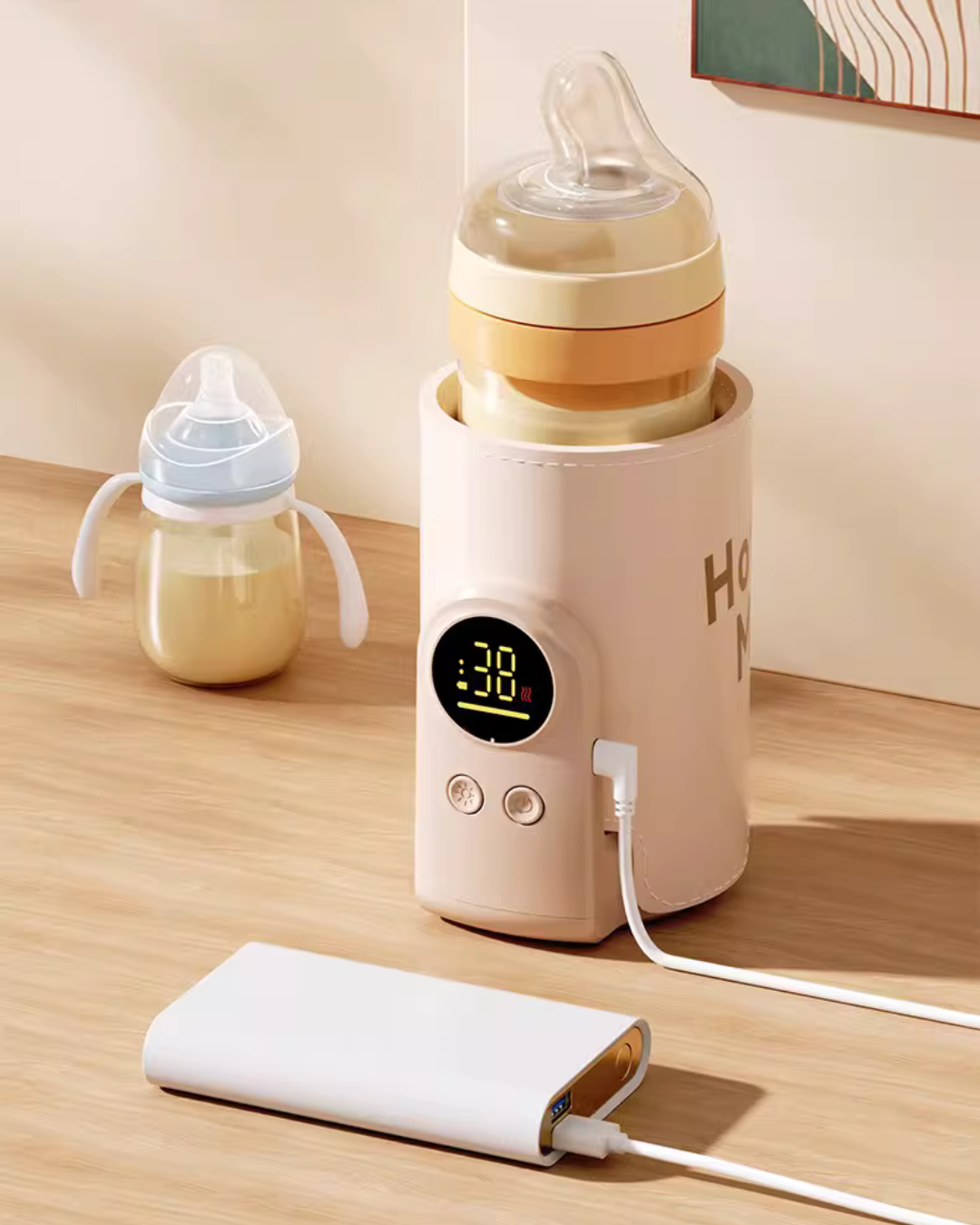 Wireless Portable Baby Bottle Warmer – Adjustable Temperature & USB