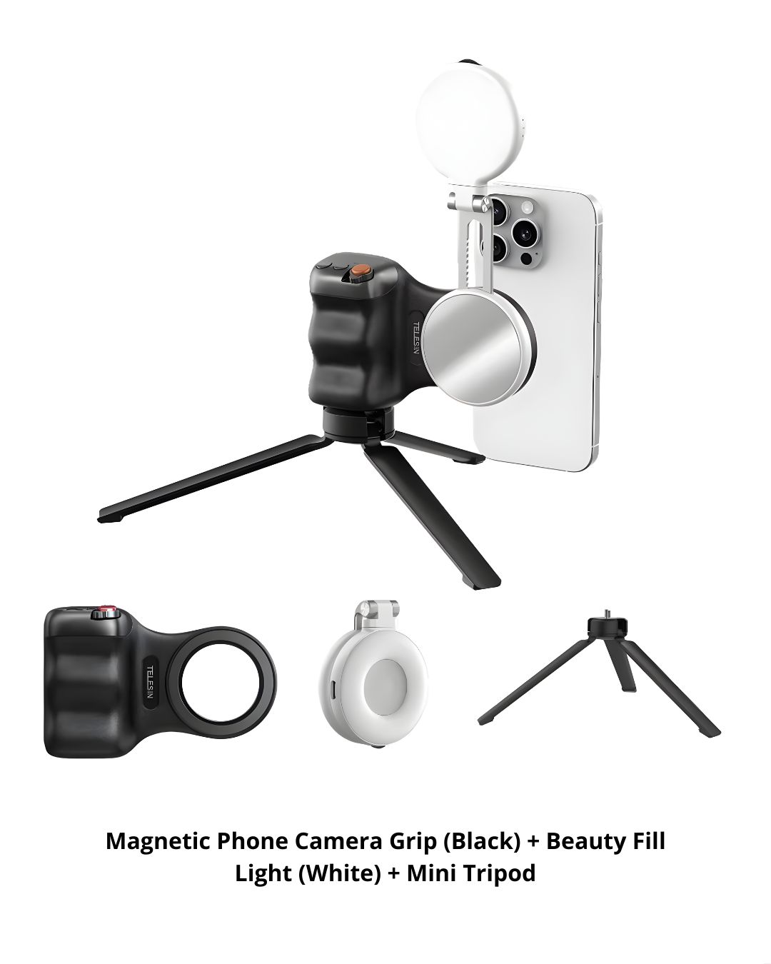 Magnetic Phone Camera Grip with Fill Light for Vlogging