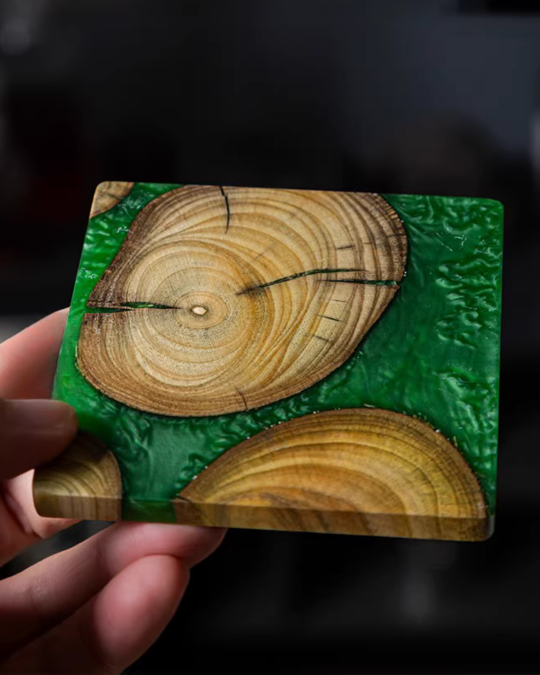 Elegant Resin & Natural Wood Coasters for Coffee, Tea & Everyday Use