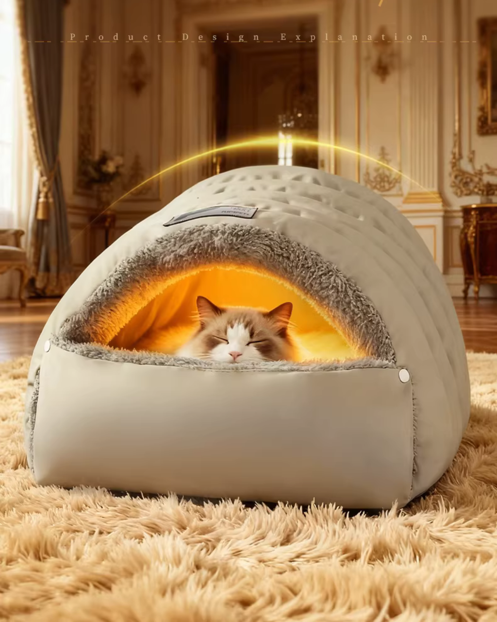 Enclosed Pet Sleeping Bag Bed for Cats & Small Dogs