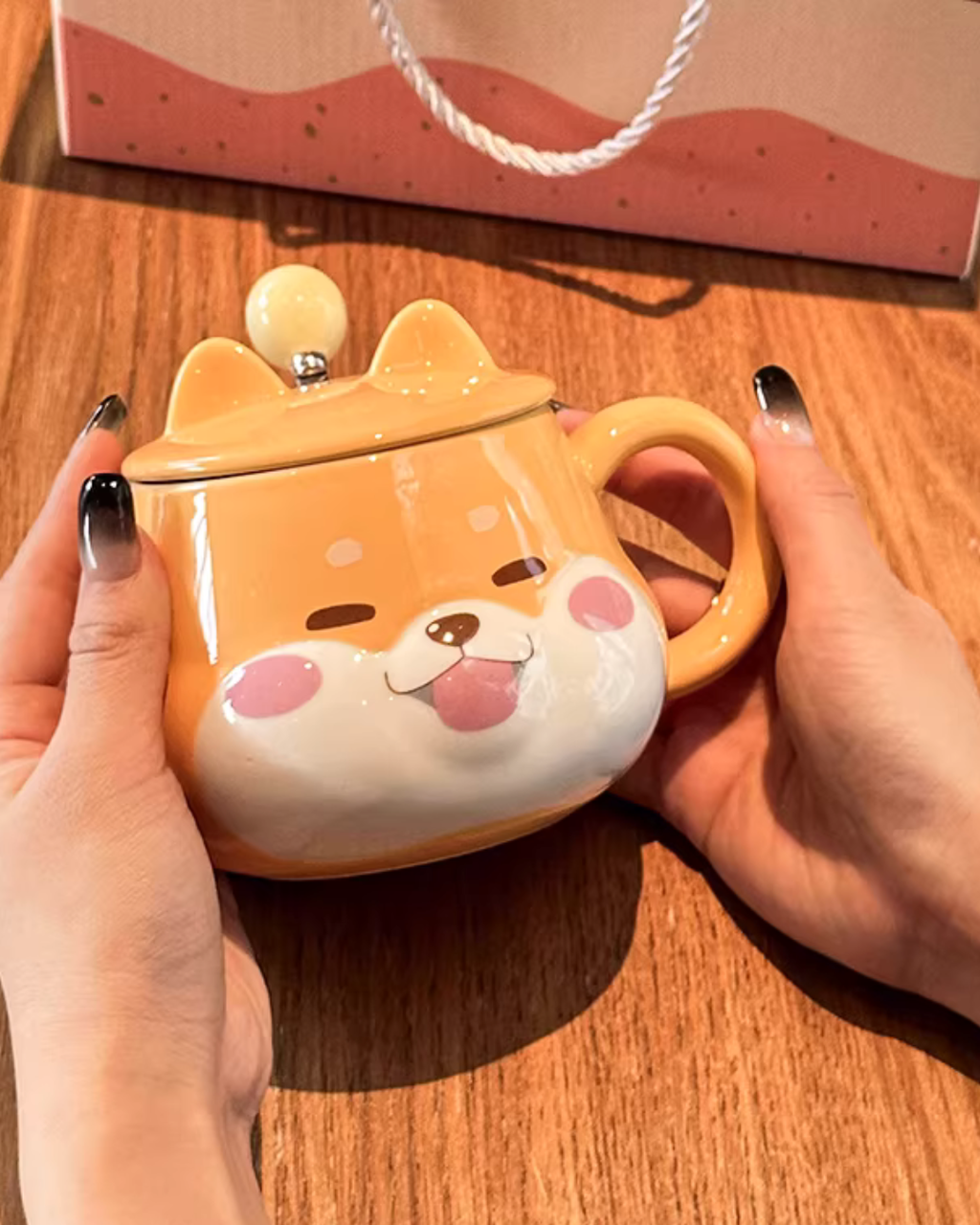 3D Shiba Inu Coffee Mug – 300 ml High-Fired Ceramic, Microwave & Dishwasher Safe