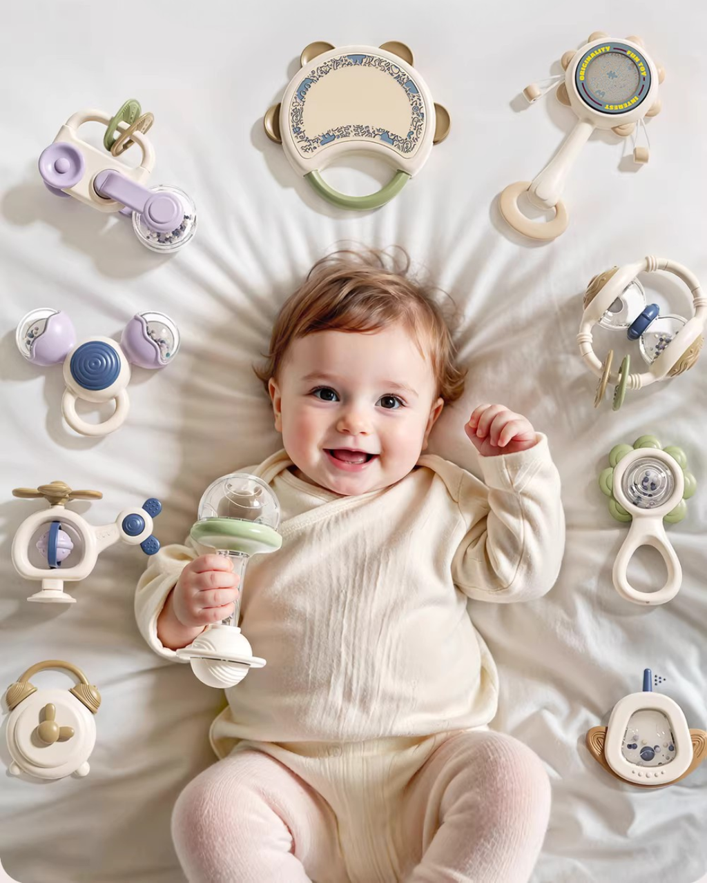10-Piece Baby Rattle & Teether Set – Safe, Sensory & Teething Relief