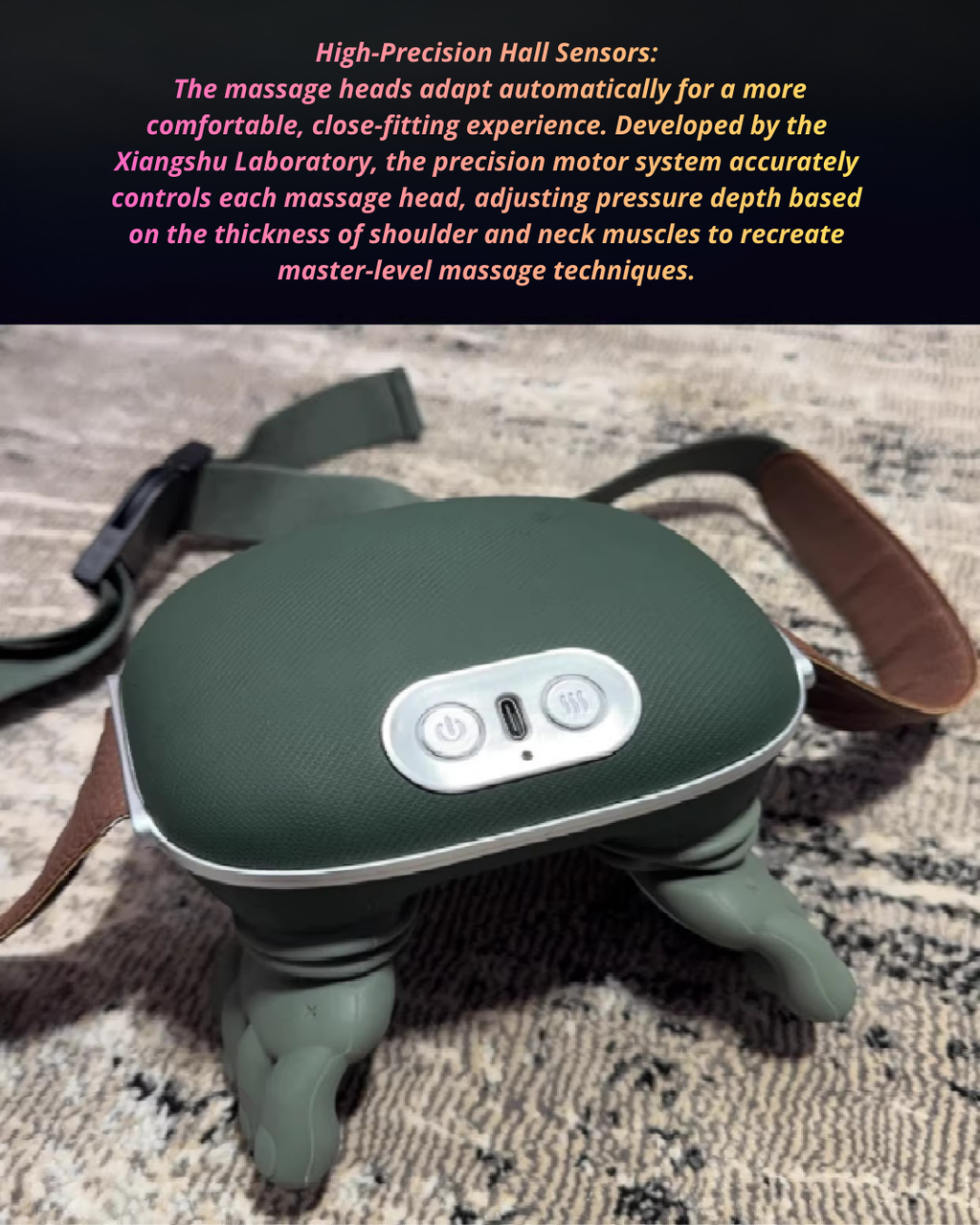 Wearable Neck & Shoulder Massager with Deep Kneading & Heat