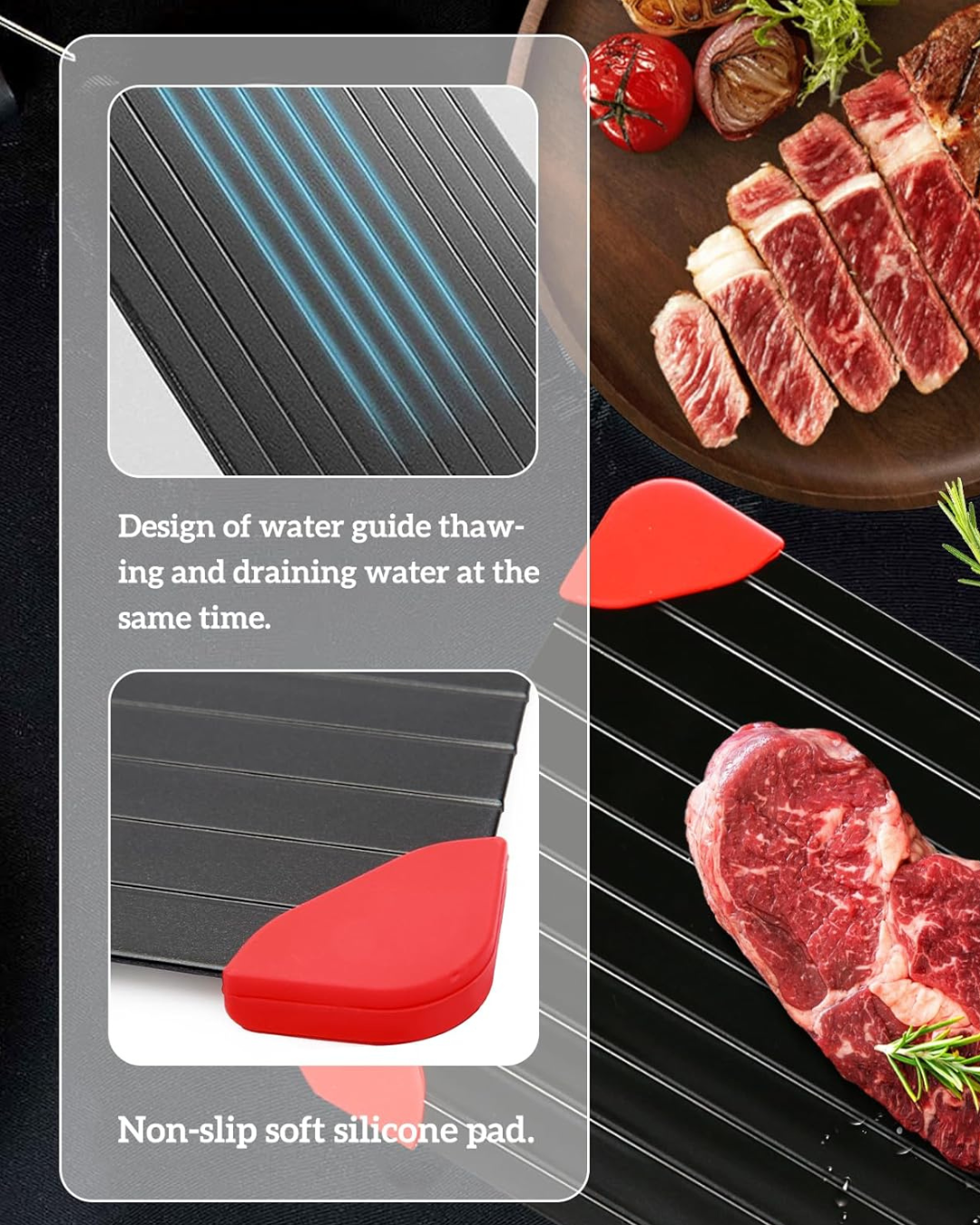 Rapid Thawing Aluminum Tray – Easy, Electricity-Free Food Defrost