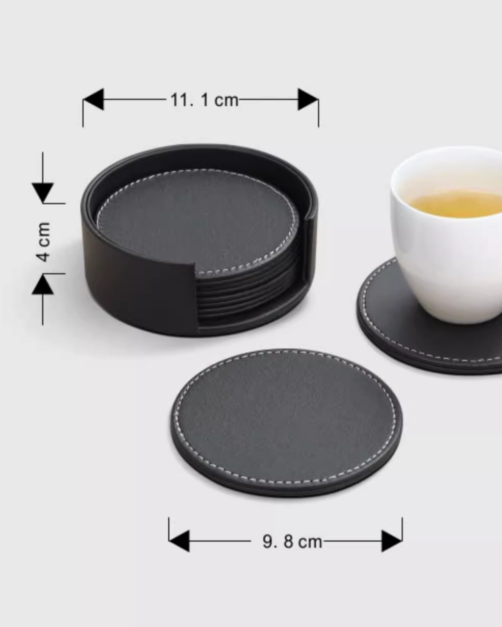 Premium Leather Coaster Set – Noise-Reducing & Heat-Resistant