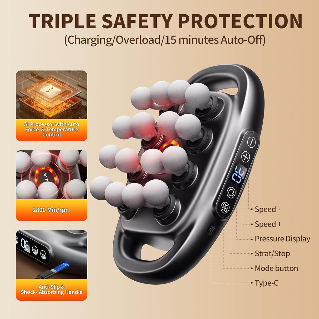 Portable Deep Tissue Massage Gun – 16-Head Muscle Relief & Recovery