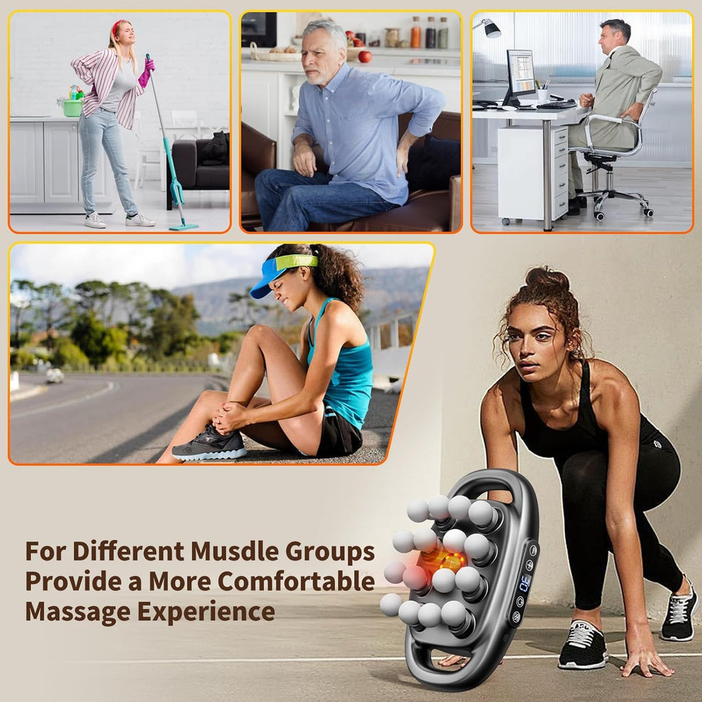 Portable Deep Tissue Massage Gun – 16-Head Muscle Relief & Recovery