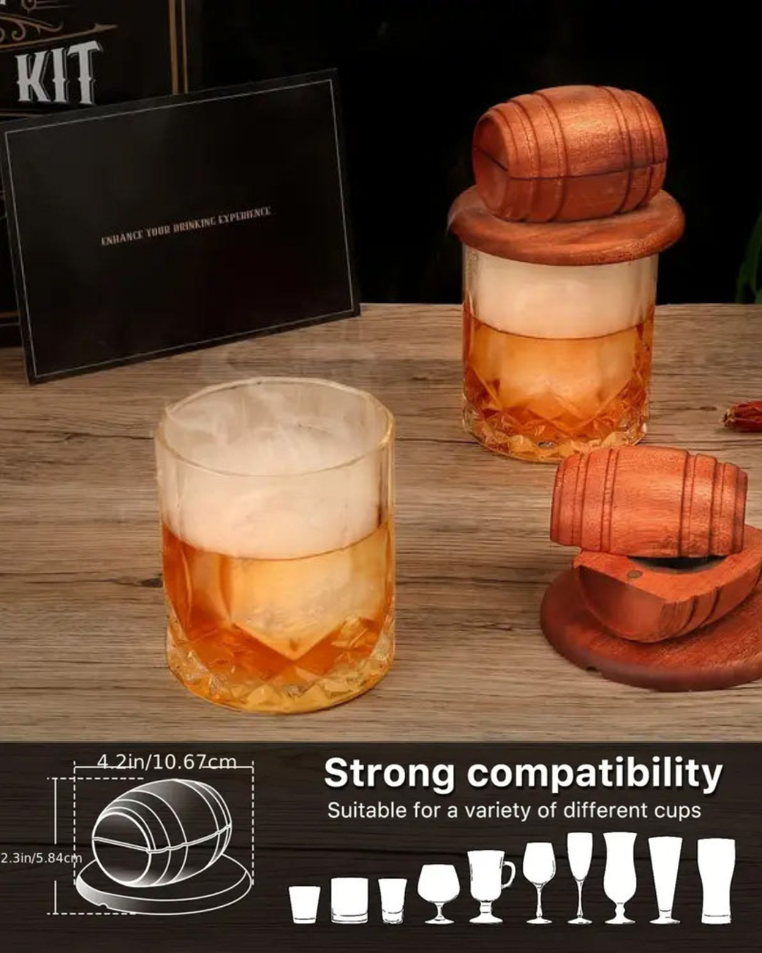 Premium Whiskey Smoker Kit for Home Cocktails & Bourbon Infusion