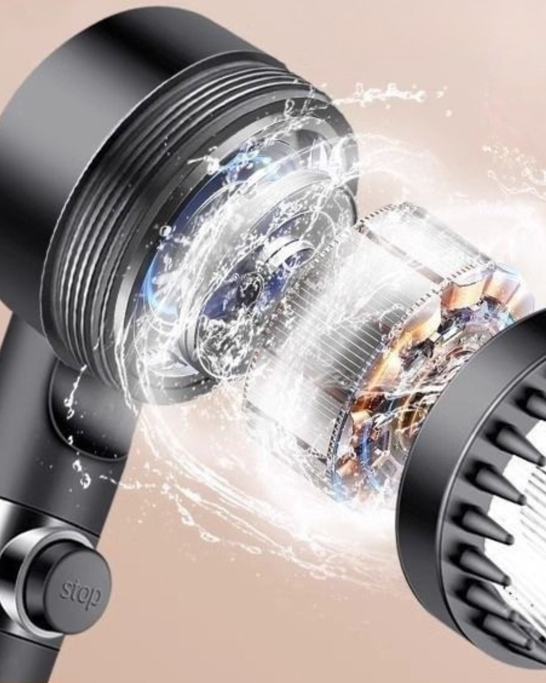 Turbo High-Pressure Shower Head with Filtration – Spa-Like Showers
