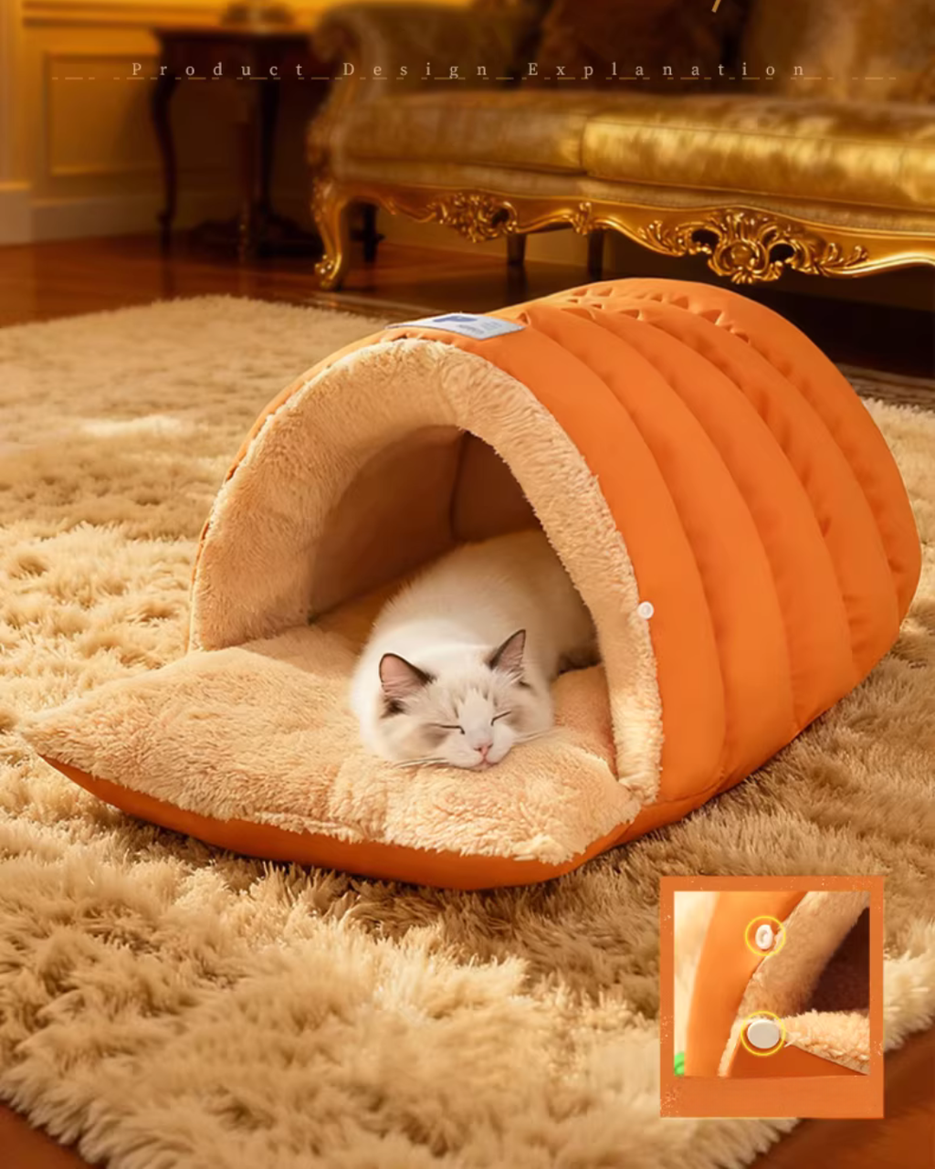 Enclosed Pet Sleeping Bag Bed for Cats & Small Dogs