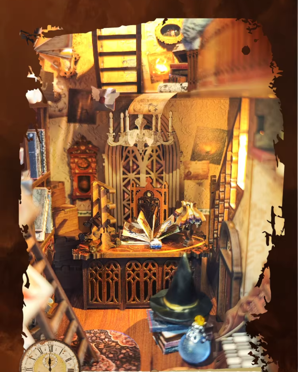 Magic World DIY Book Nook Kit with LED Lights for Bookshelves