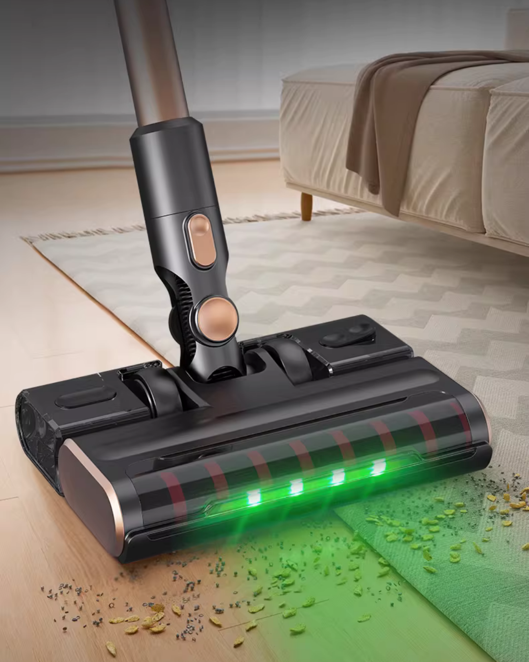 Cordless Vacuum with Green Light Dust Detection & Mop