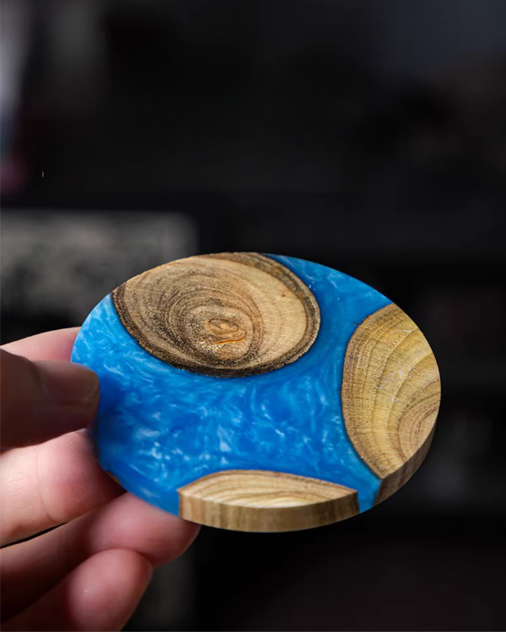 Elegant Resin & Natural Wood Coasters for Coffee, Tea & Everyday Use