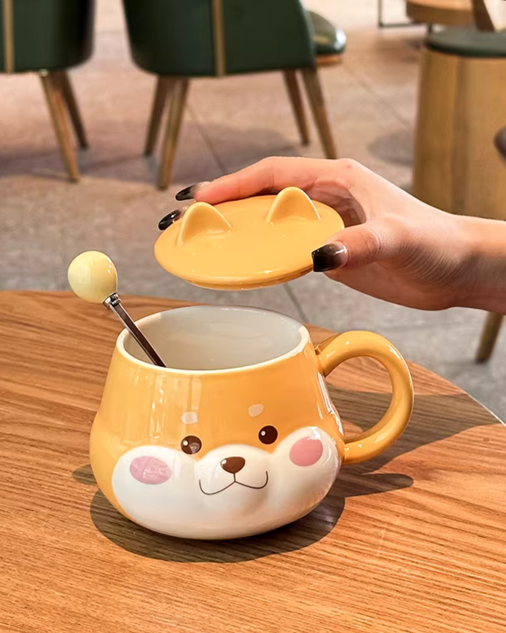 3D Shiba Inu Coffee Mug – 300 ml High-Fired Ceramic, Microwave & Dishwasher Safe