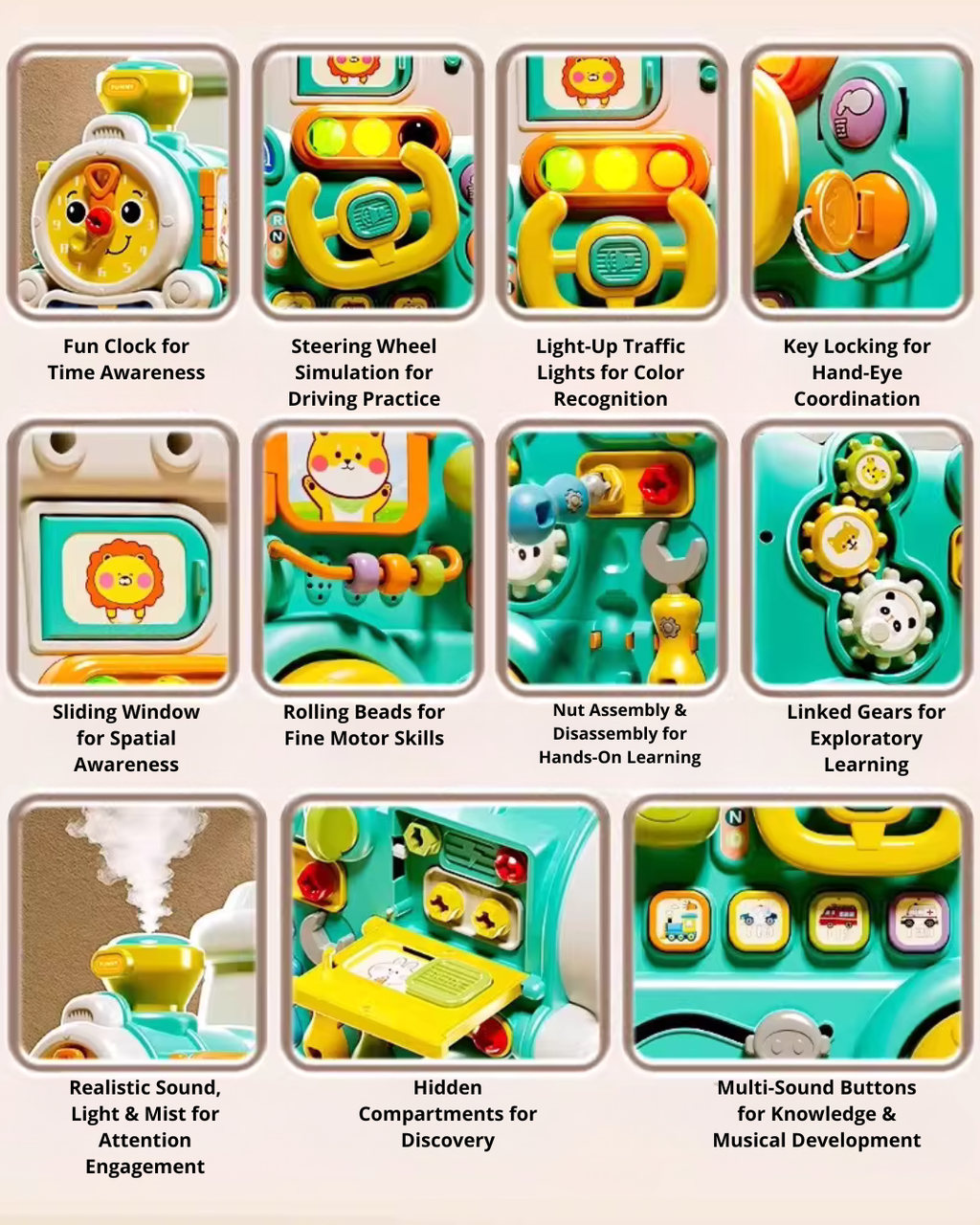 Early Learning Baby Walker & Ride-On with Interactive Activity Panel