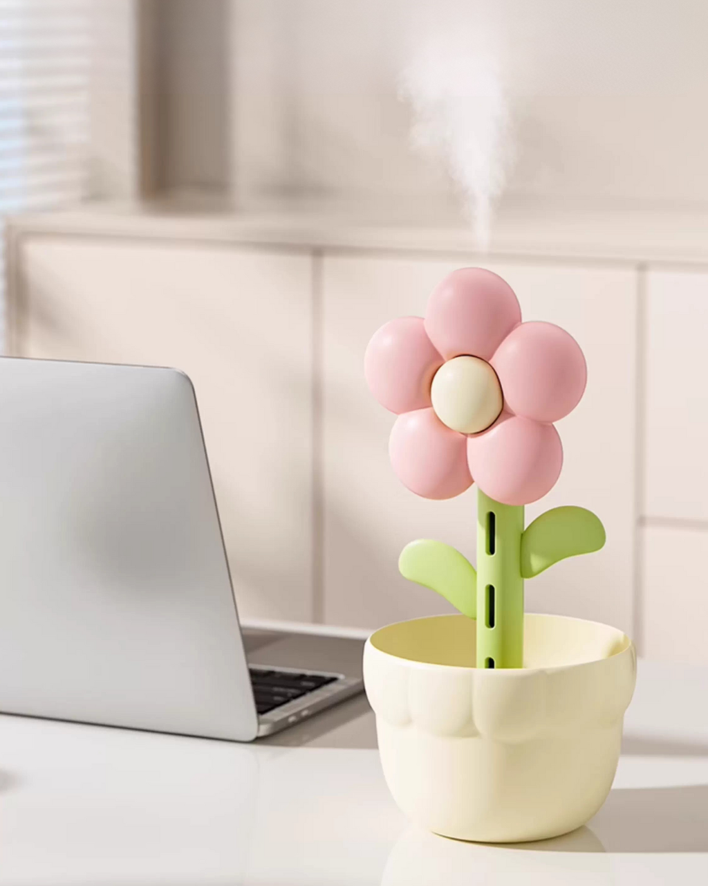 Flower Air Purifier & Humidifier with Quiet Mist and Ambient Light
