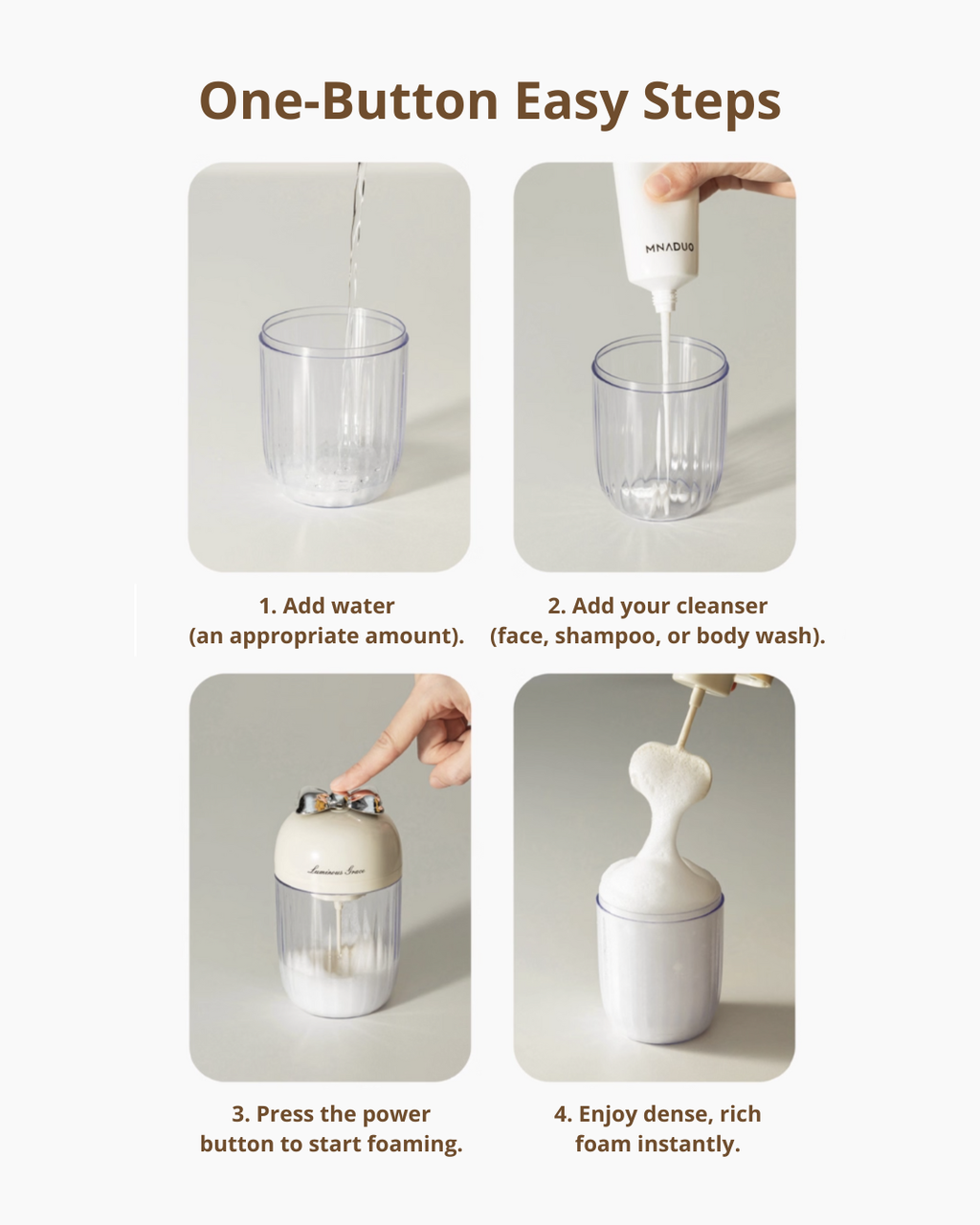 Electric Facial Cleanser Foam Maker – Instant Micro-Foam, Gentle & Portable