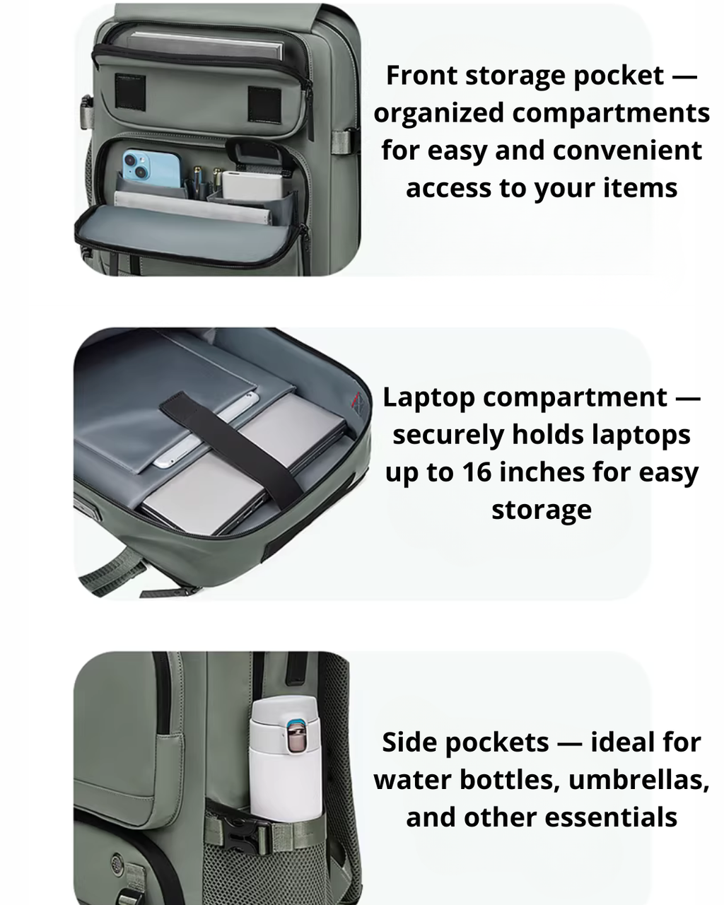 Large-Capacity Travel Backpack – Water-Resistant with Laptop Compartment