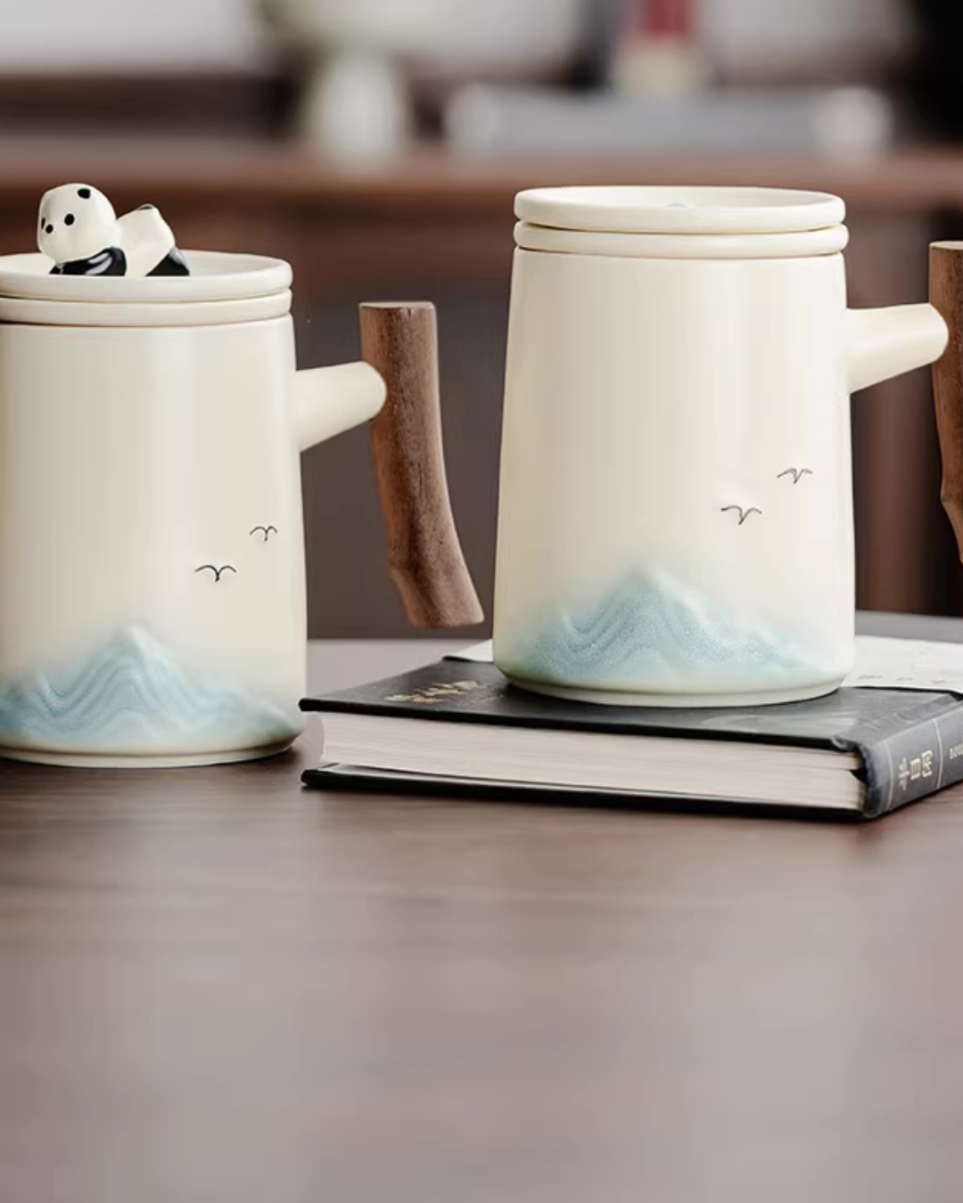 Panda Landscape Tea Mug with 3D Lid & Built-in Tea Infuser – 500ml