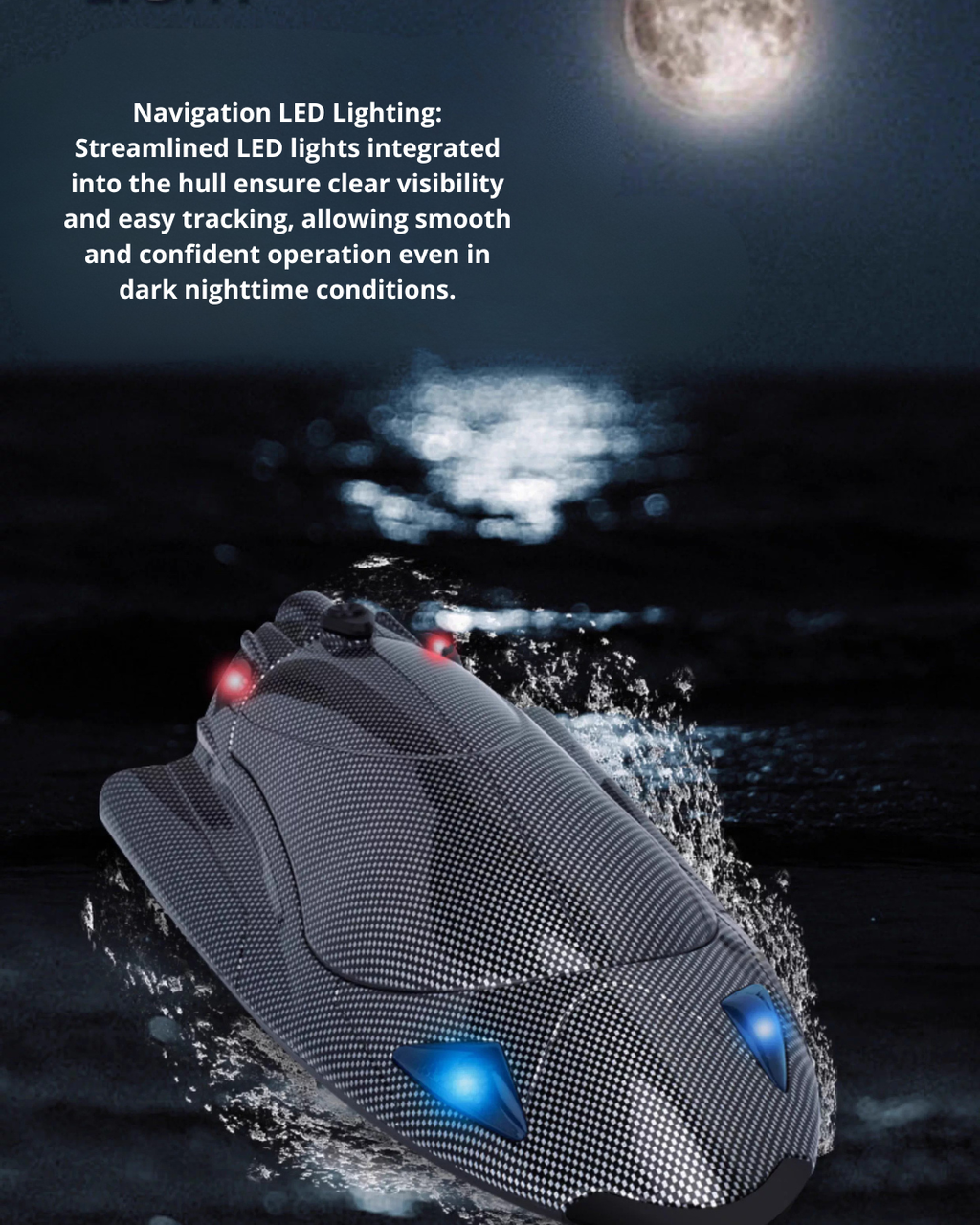 High-Speed RC Jet Boat with Self-Righting & LED Night Lights