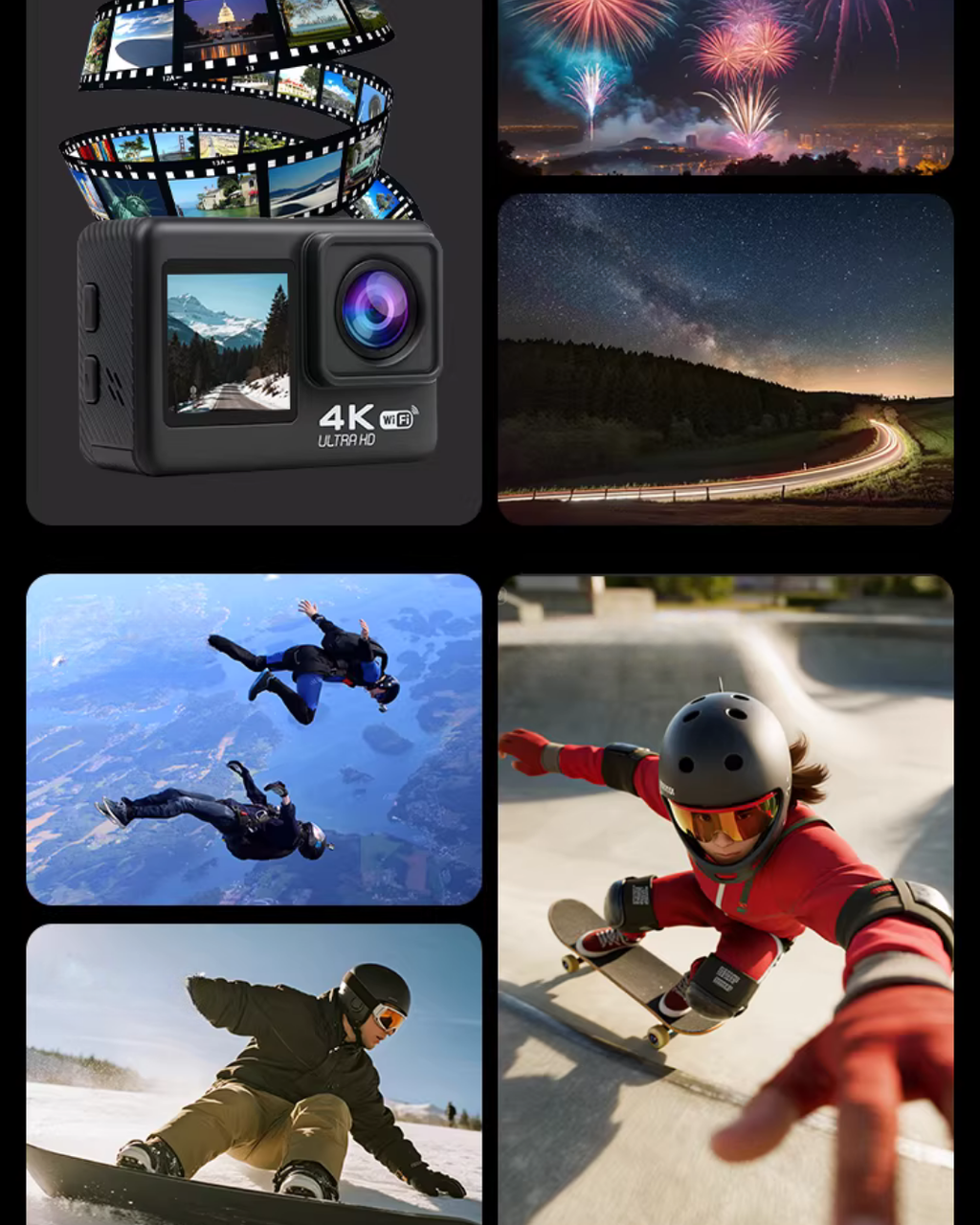 4K Ultra HD Action Camera for Travel, Sports, Vlogging & Adventure