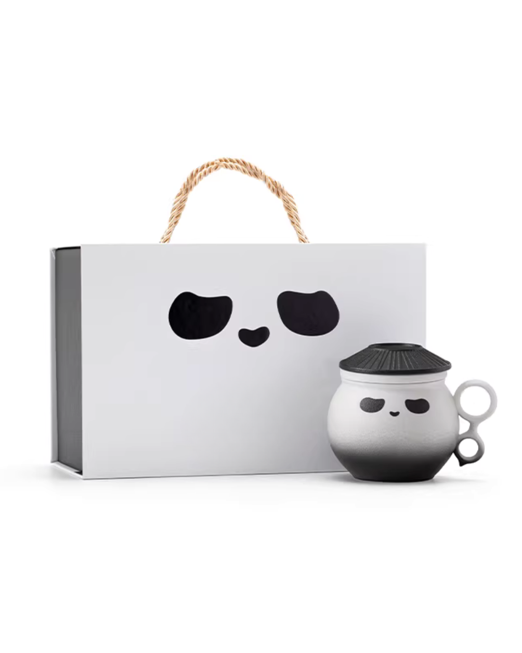 Panda Hero Minimalist Ceramic Tea Infuser Cup for Calm Daily Moments