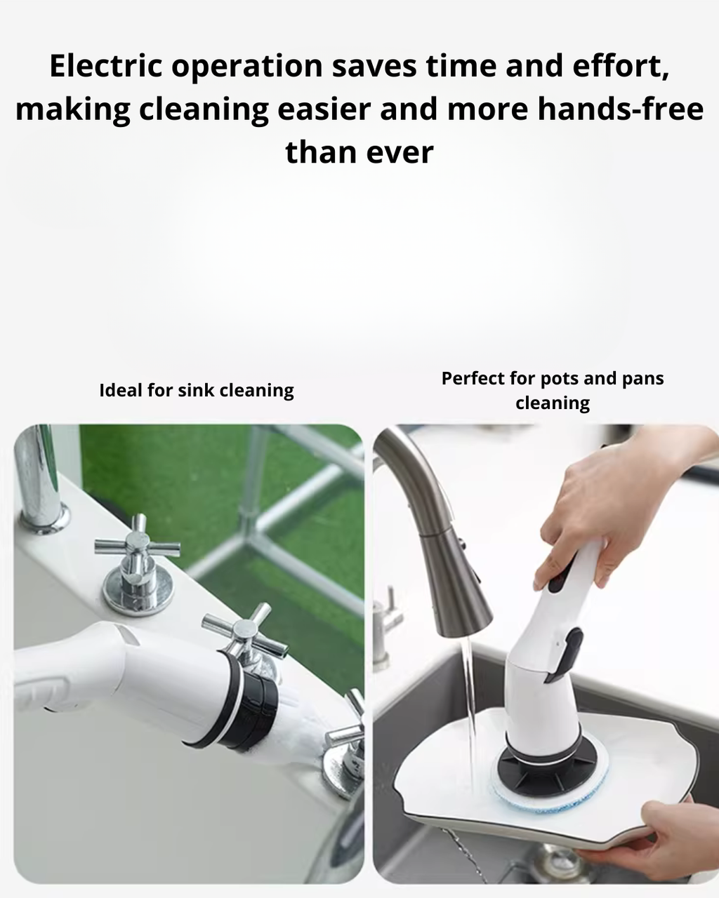 Multifunctional Electric Cleaning Brush with Adjustable Handle & Multi-Brush