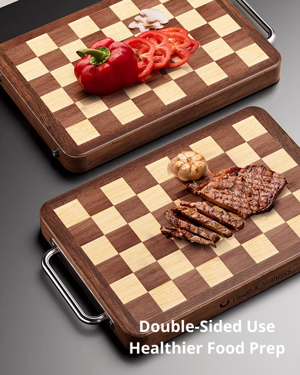Mortise & Tenon End-Grain Ebony Cutting Board – Durable & Antibacterial