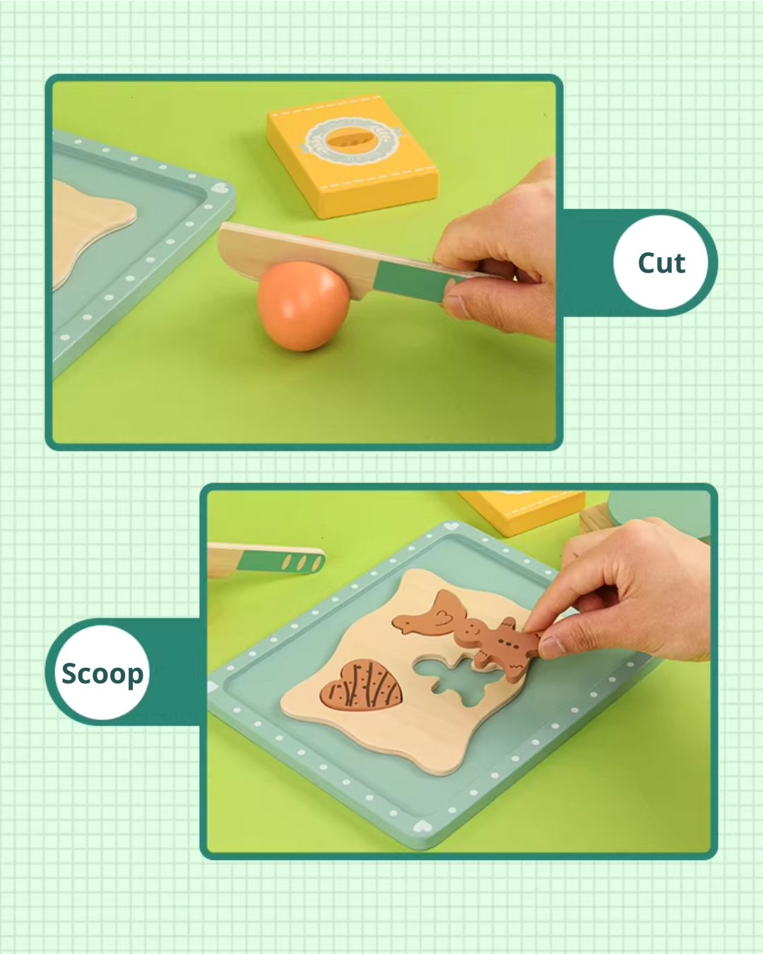 Nordic Wooden Pretend Kitchen & Tea Set for Toddlers – Role Play Toy