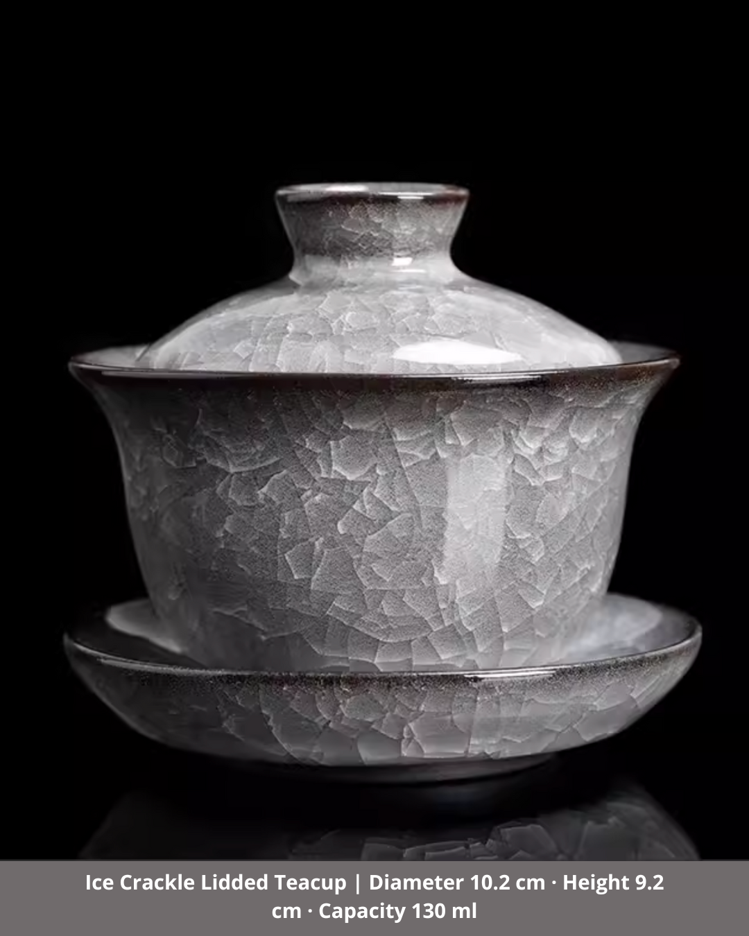Black Ice Blossom Ceramic Tea Cup for Mindful Daily Rituals