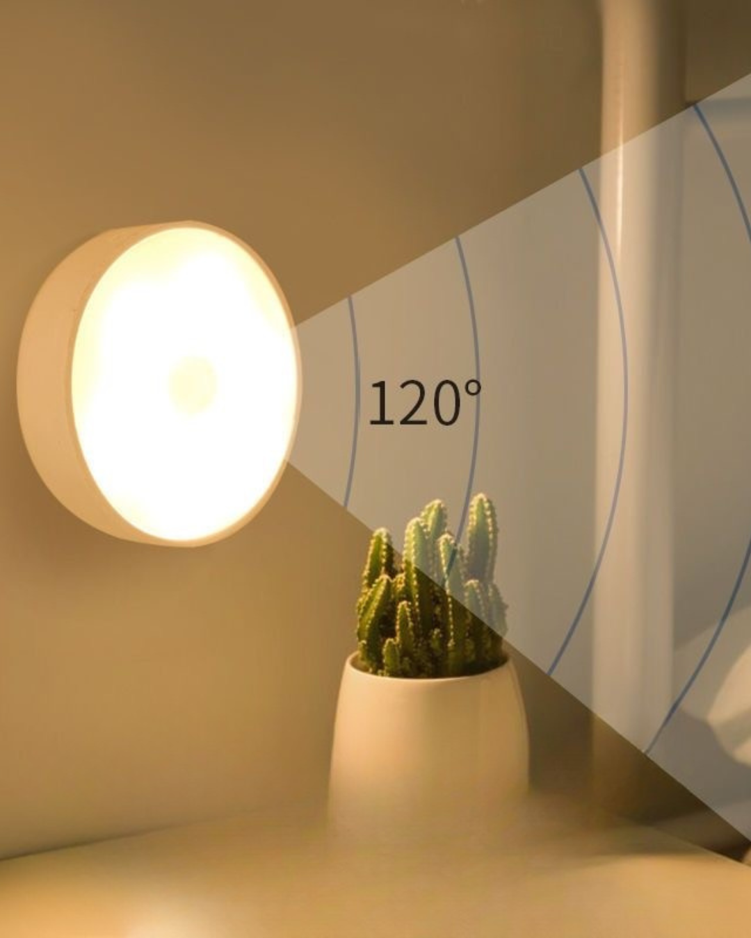 Smart Human Motion Sensor Night Light – Warm LED, Rechargeable