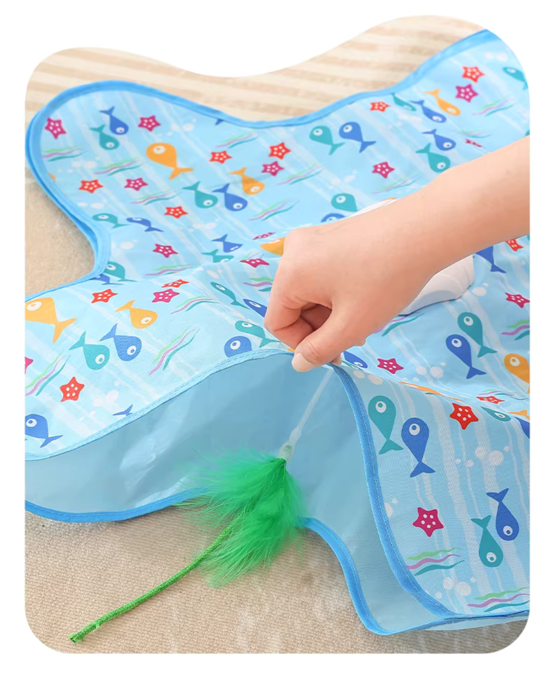 Interactive Hide & Seek Cat Toy with Automatic Motion & Feather