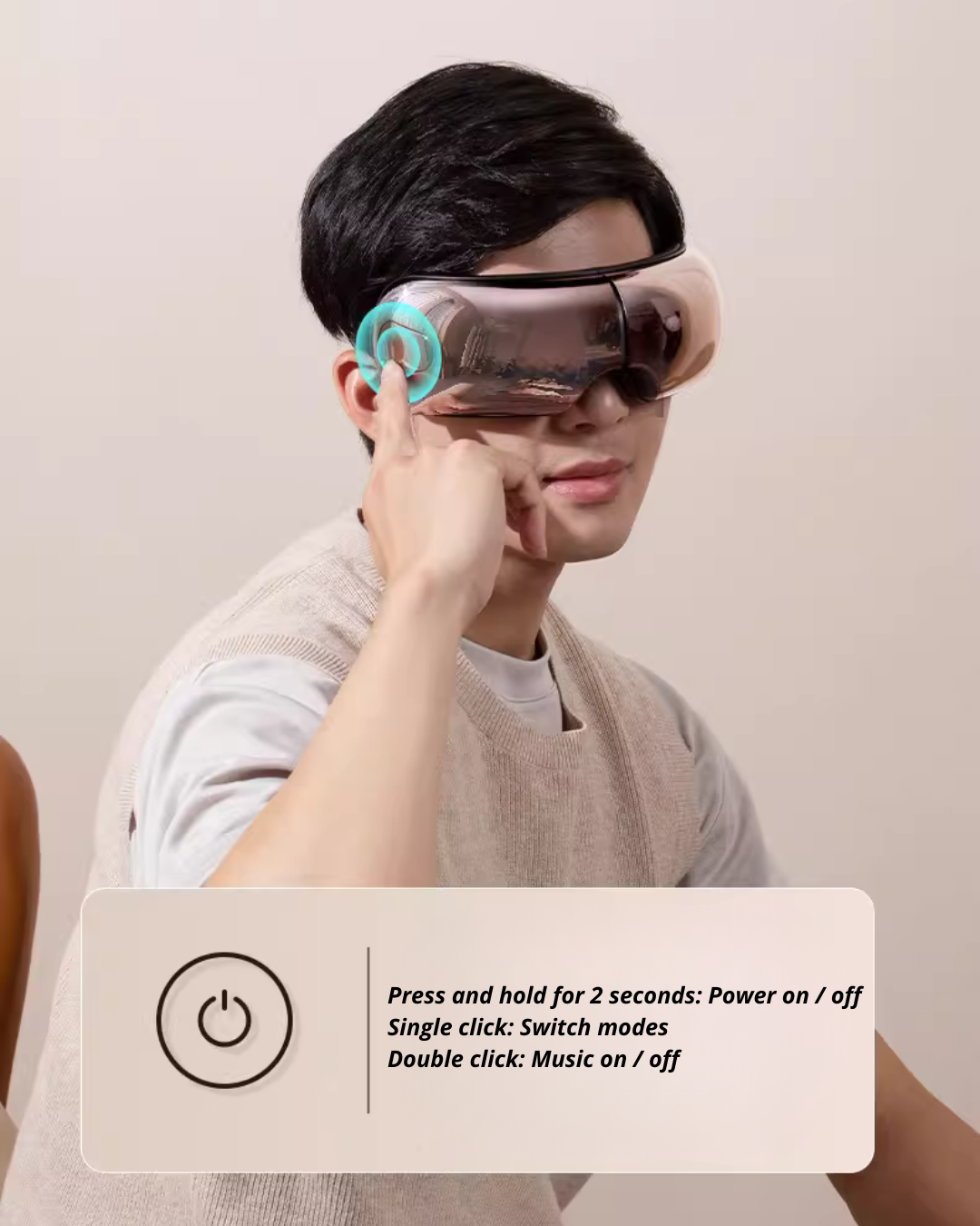 Heated Eye Massager with Air Compression for Tired Eyes