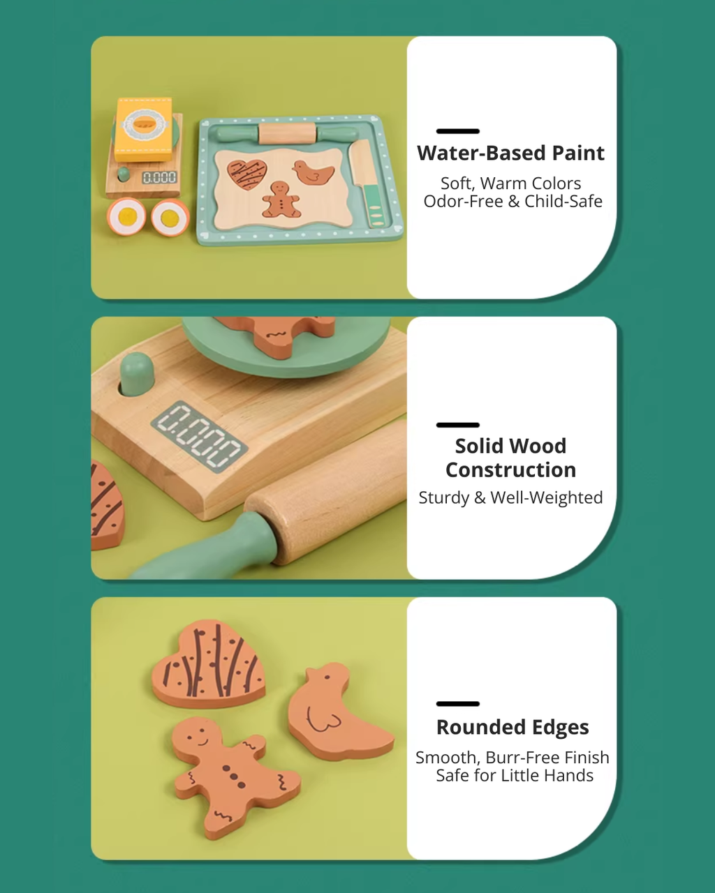 Nordic Wooden Pretend Kitchen & Tea Set for Toddlers – Role Play Toy