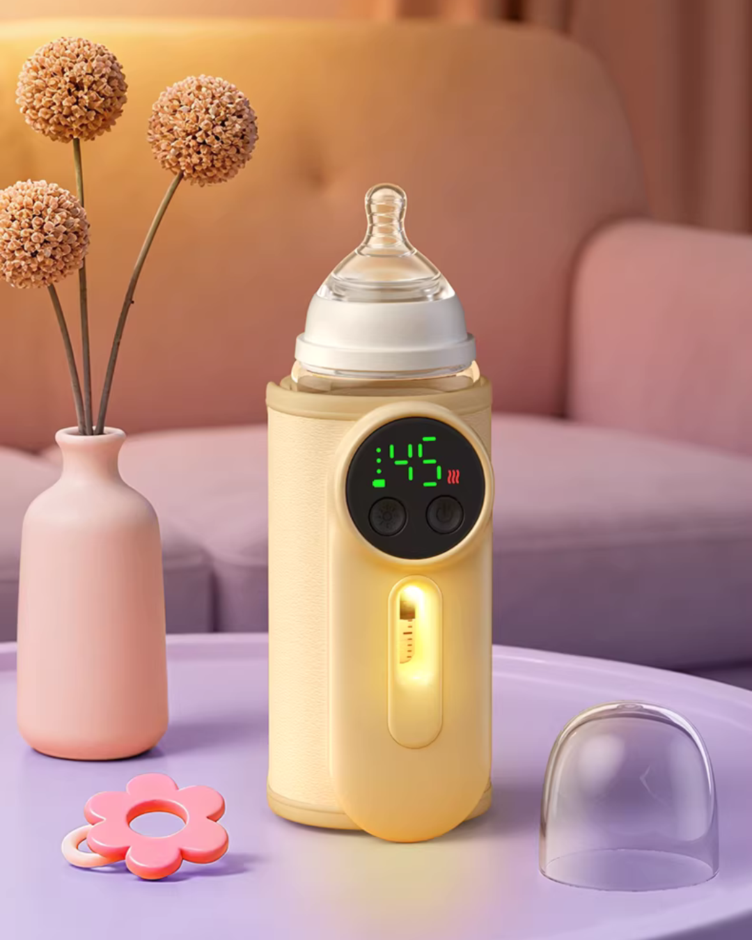 Wireless Baby Milk Warmer – 6 Temperature Levels, Travel Friendly