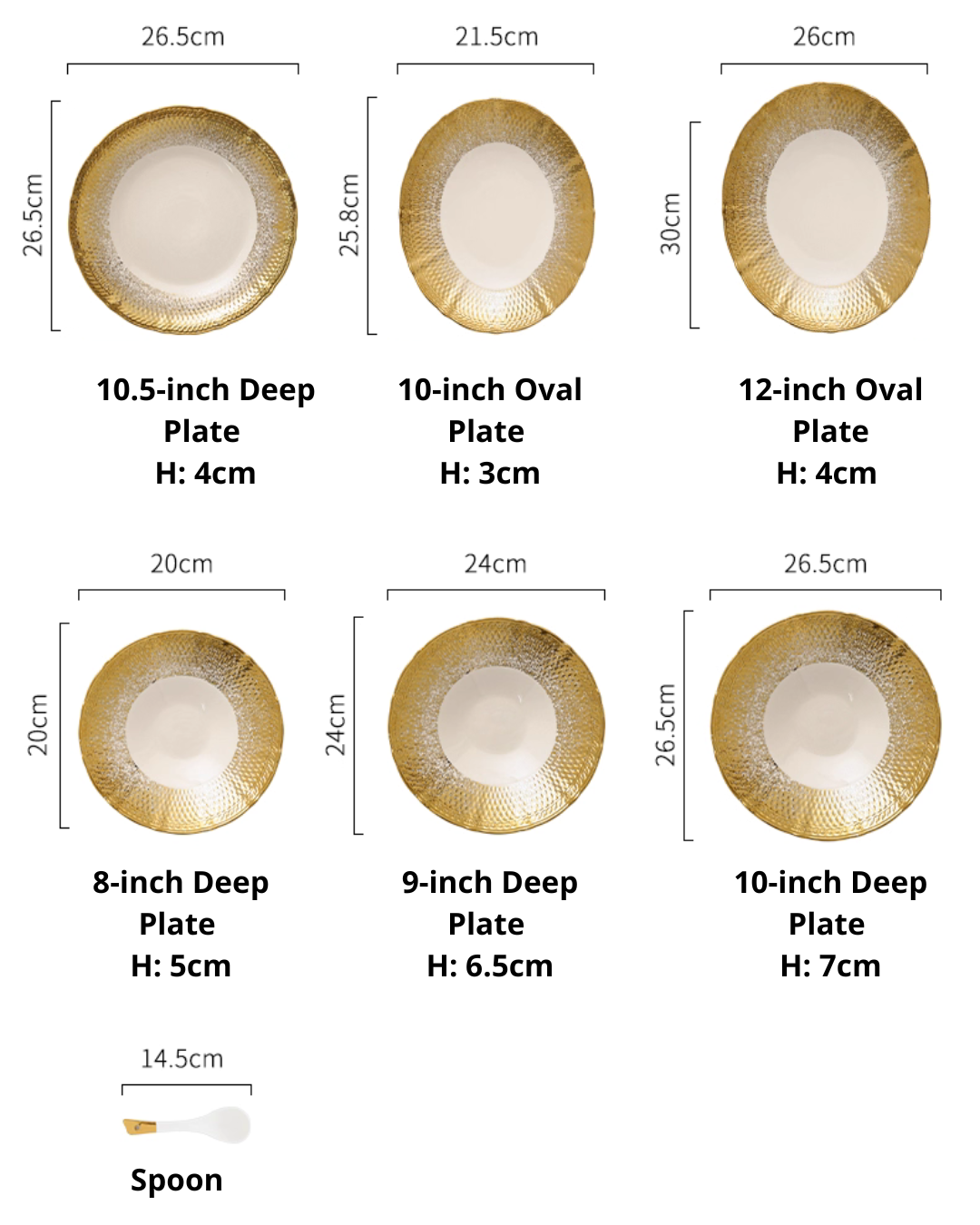 Elegant Porcelain Dinnerware Set with Gold Rim for Everyday Dining