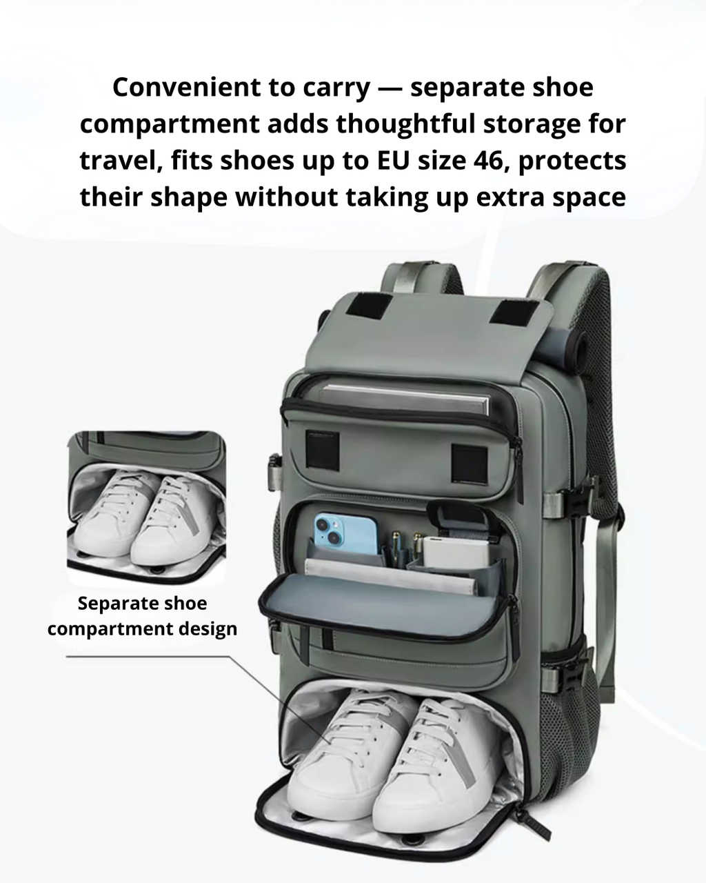 Large-Capacity Travel Backpack – Water-Resistant with Laptop Compartment