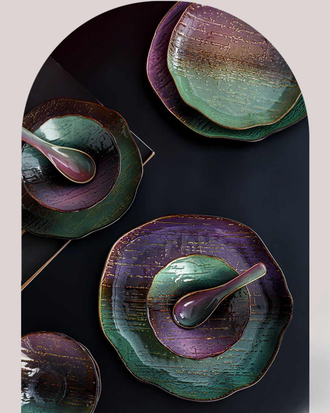 Color Kiln Transformation Porcelain Dinnerware Gift Set – Artistic & Durable