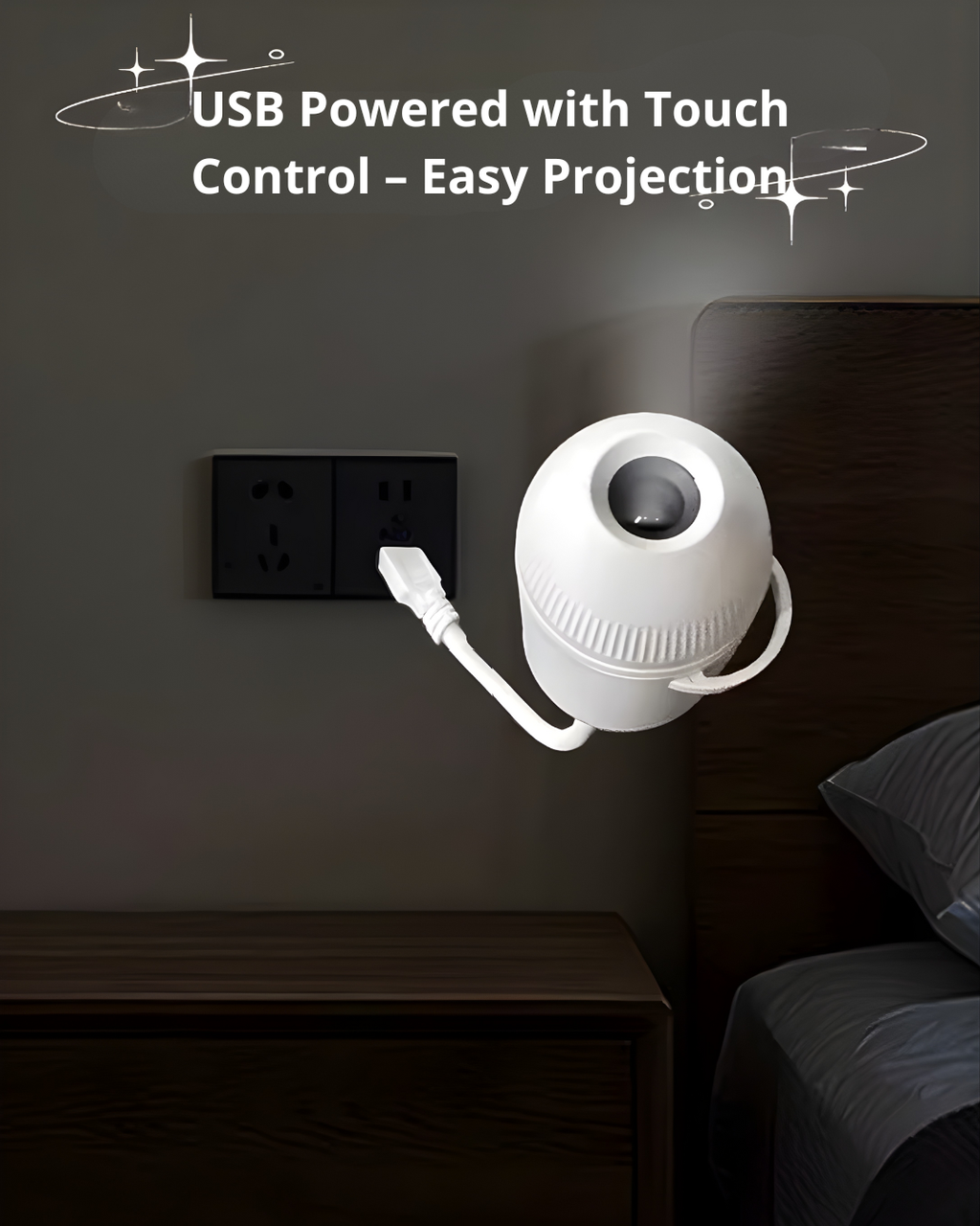 Bedside Night Light & Star Projector – Soft LED Lighting for Babies & Kids