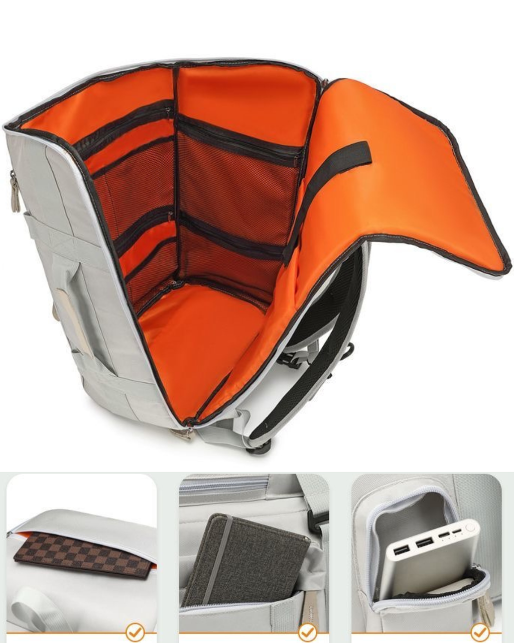 Expandable Travel Backpack with Laptop Sleeve, Shoe Compartment & USB Port