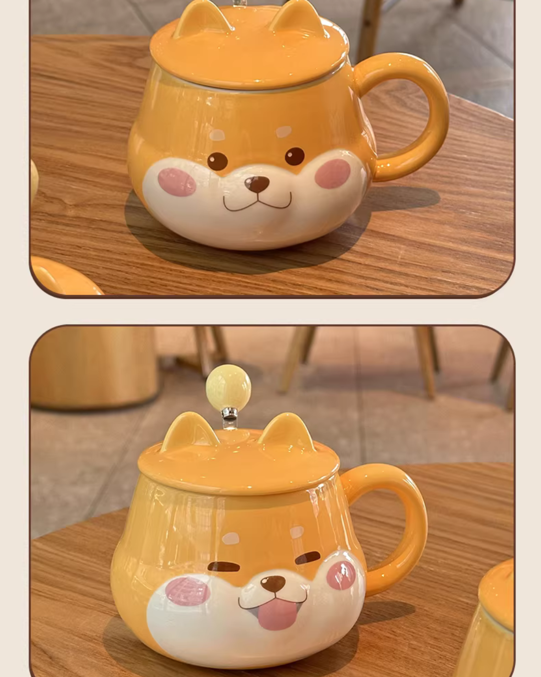 3D Shiba Inu Coffee Mug – 300 ml High-Fired Ceramic, Microwave & Dishwasher Safe