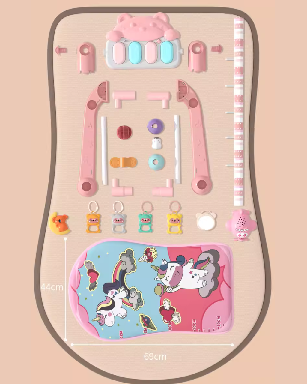 Interactive 3-in-1 Baby Gym – Music, Lights & Kicking Mat