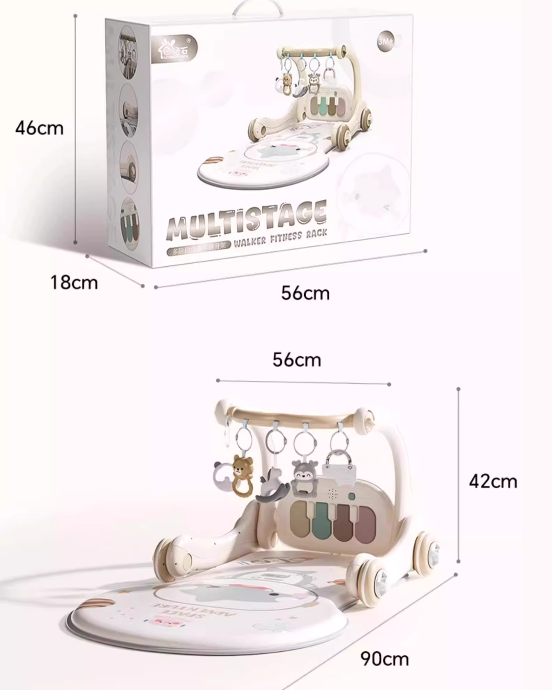 5-in-1 Baby Activity Gym & Walker for Infant Development & First Steps