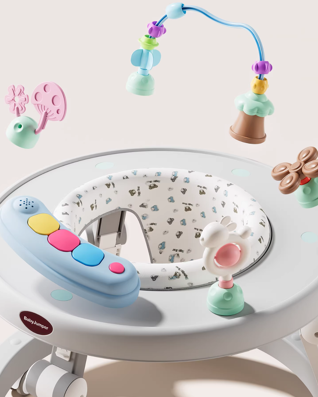 Multi-Function Baby Jumper, Activity Chair & Learning Walker | Adjustable Height, 360° Rotating Seat, Early Learning Toys for 6+ Months Toddlers