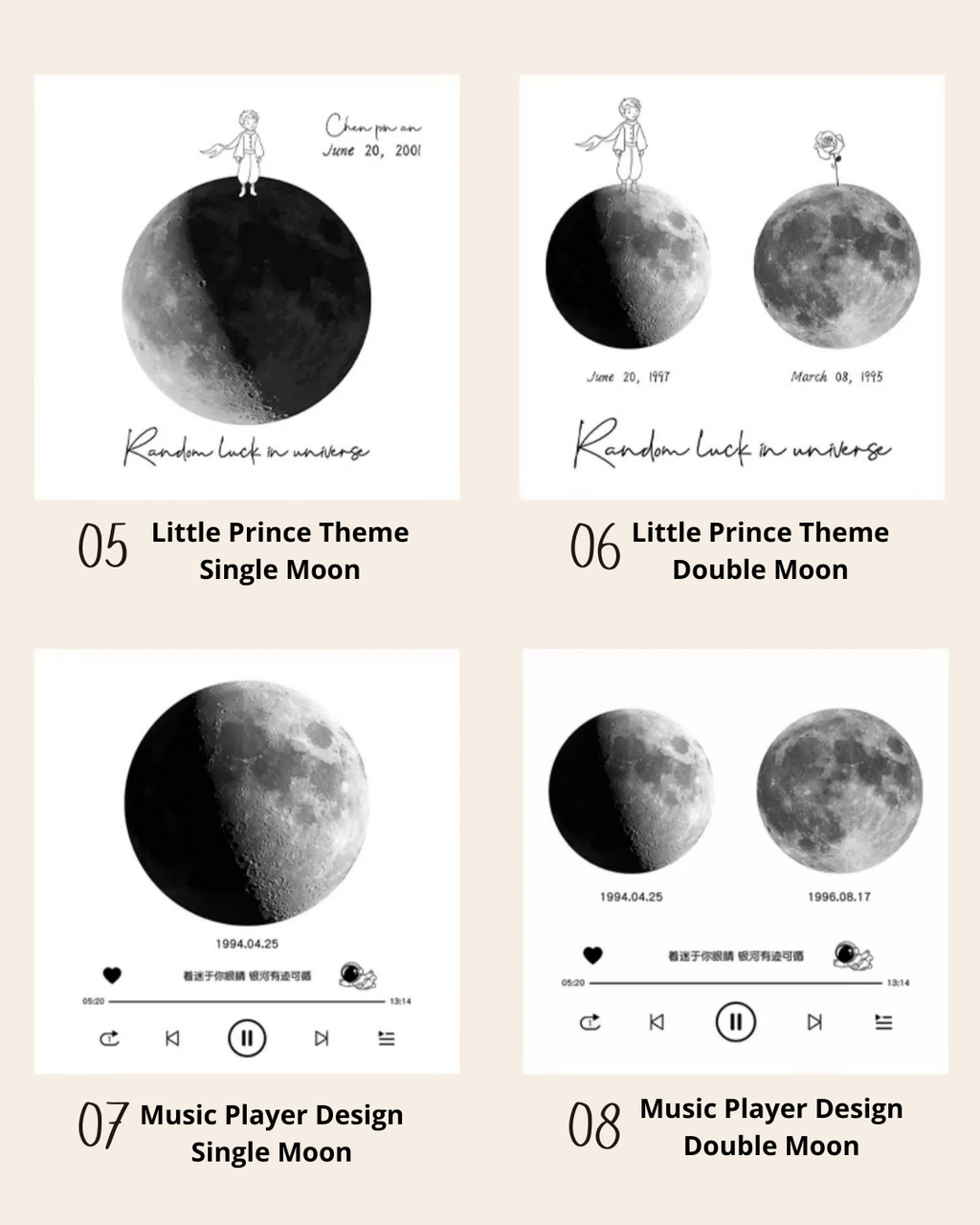 Personalized Illuminated Moon Phase Frame – Custom Name & Date Gift for Couples, Family & Friends