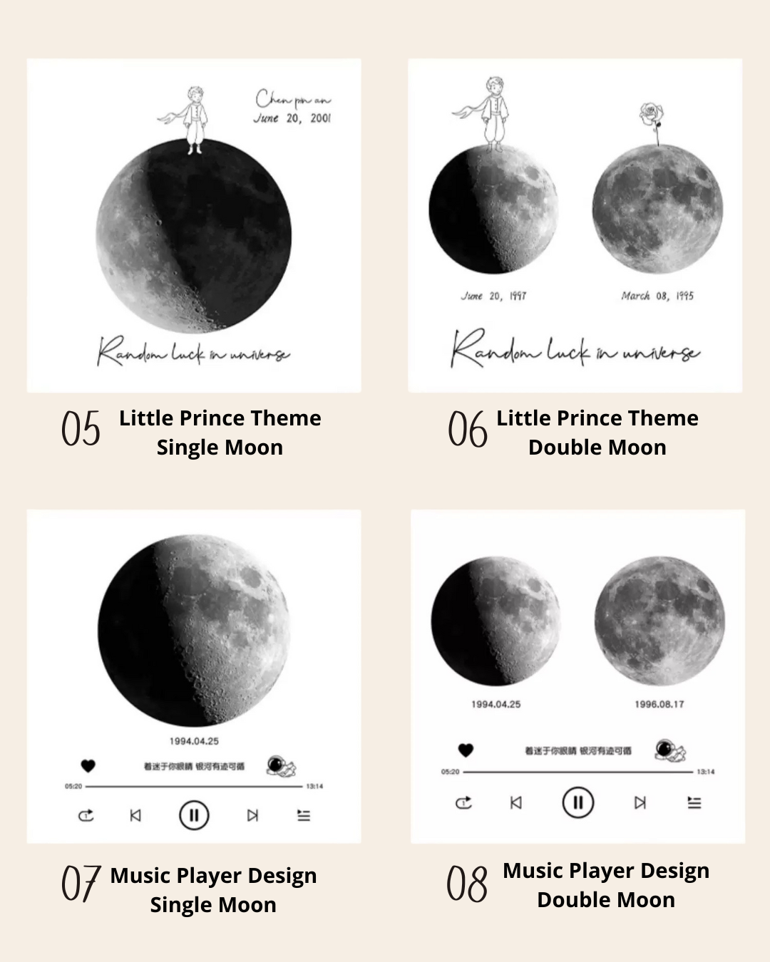 Personalized Illuminated Moon Phase Frame – Custom Name & Date Gift for Couples, Family & Friends