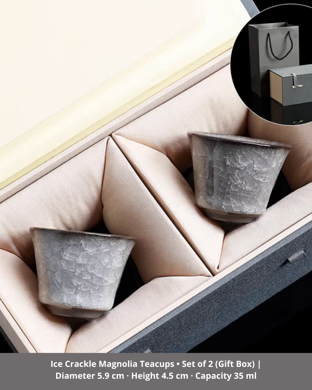Black Ice Blossom Ceramic Tea Cup for Mindful Daily Rituals