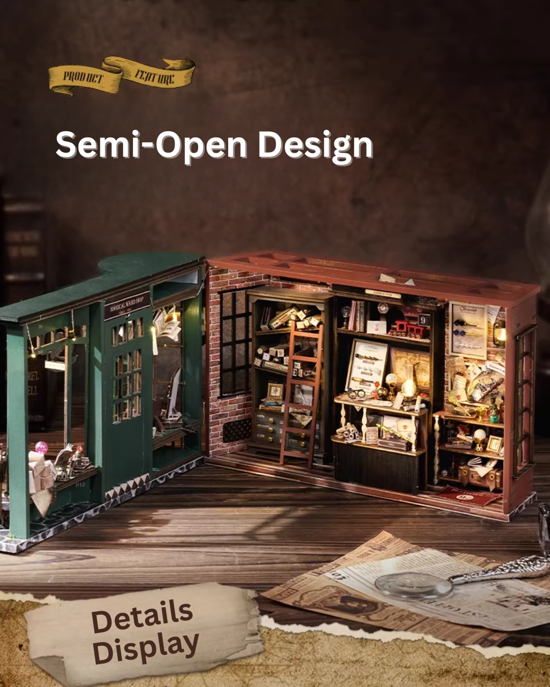 DIY Miniature House Kit with LED Lights – Magic Wand Series